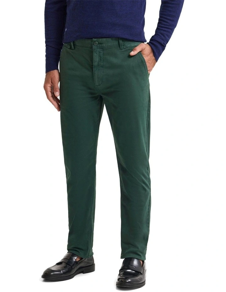 Slim Fit Chino in Bottle Green image 3