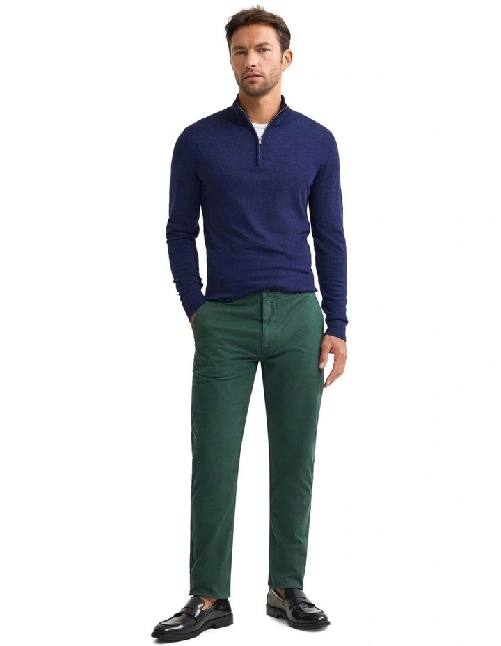 Slim Fit Chino in Bottle Green image 5