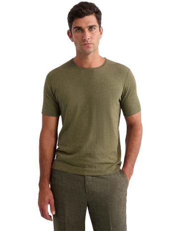 Theodore Crew Neck Knitted T-shirt in Green