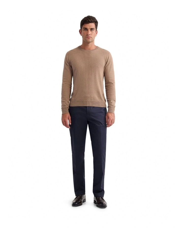 Cotton Cashmere Crew Neck Knit in Bark image 5