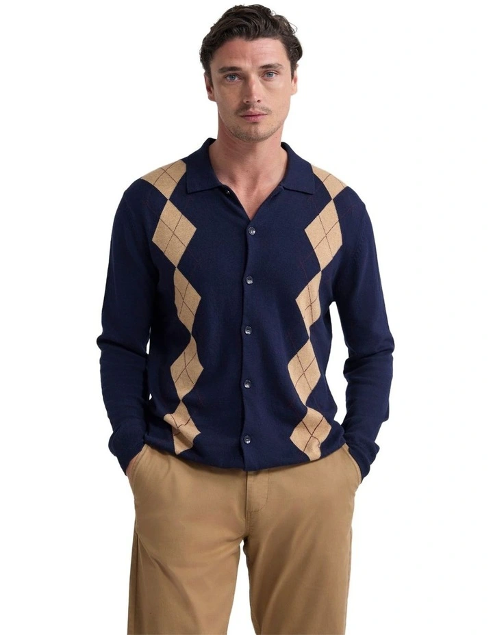 Justin Argyle Cardigan in Navy image 1