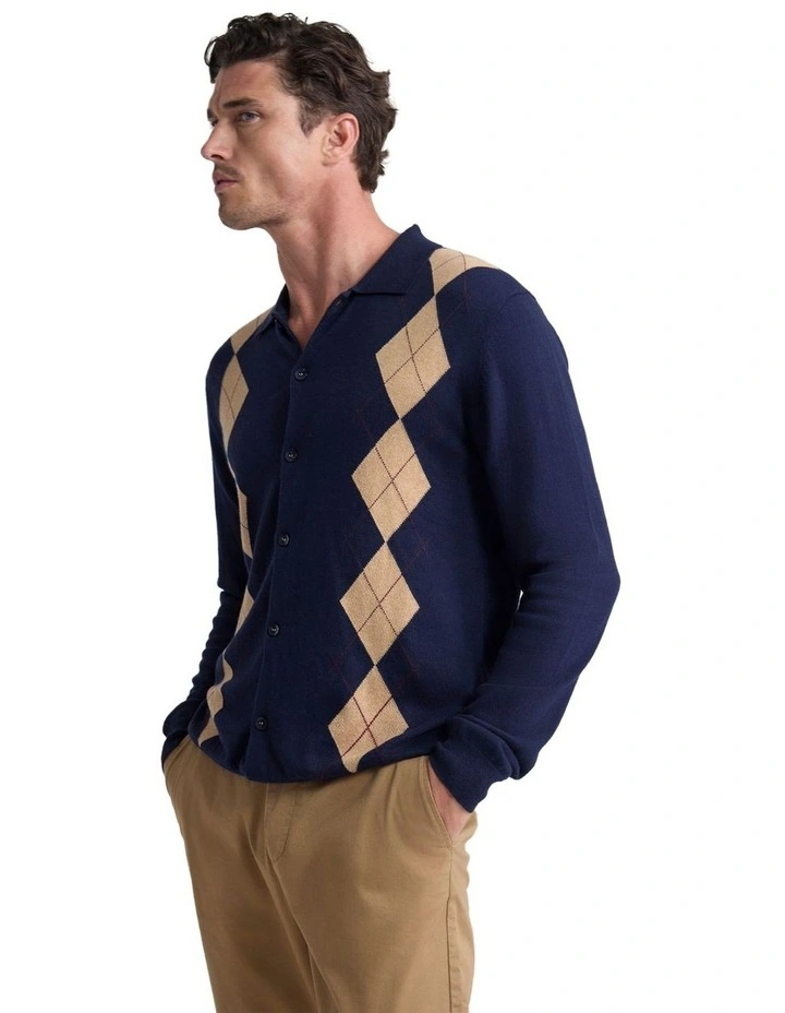 Justin Argyle Cardigan in Navy image 3