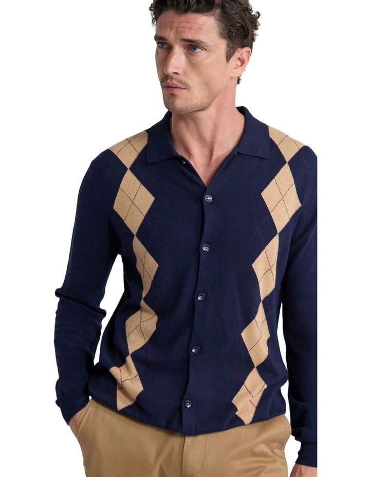 Justin Argyle Cardigan in Navy image 4