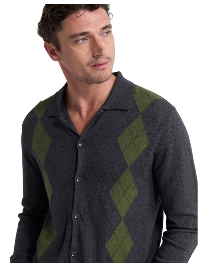 Justin Argyle Cardigan in Charcoal image 4