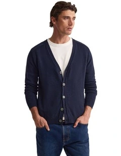 Benedict Wool Cardigan in Navy