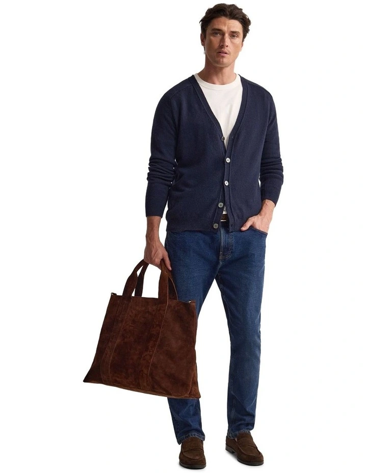 Benedict Wool Cardigan in Navy image 5