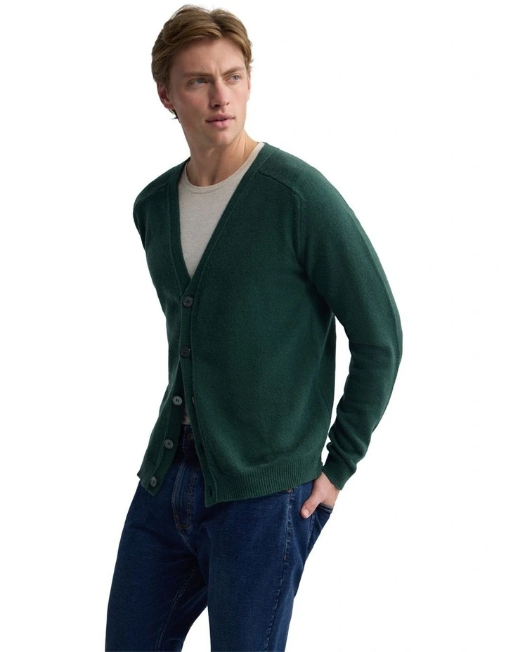 Benedict Wool Cardigan in Green image 2