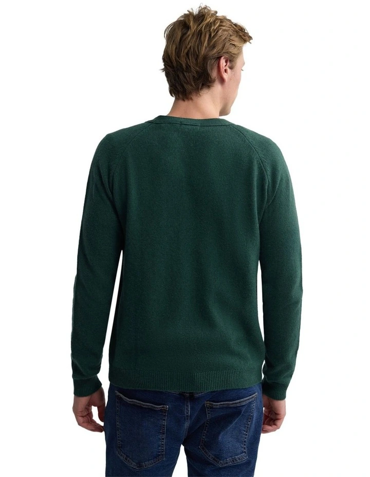 Benedict Wool Cardigan in Green image 3