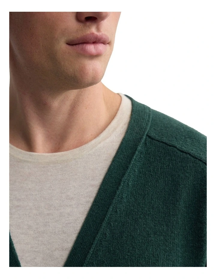 Benedict Wool Cardigan in Green image 4