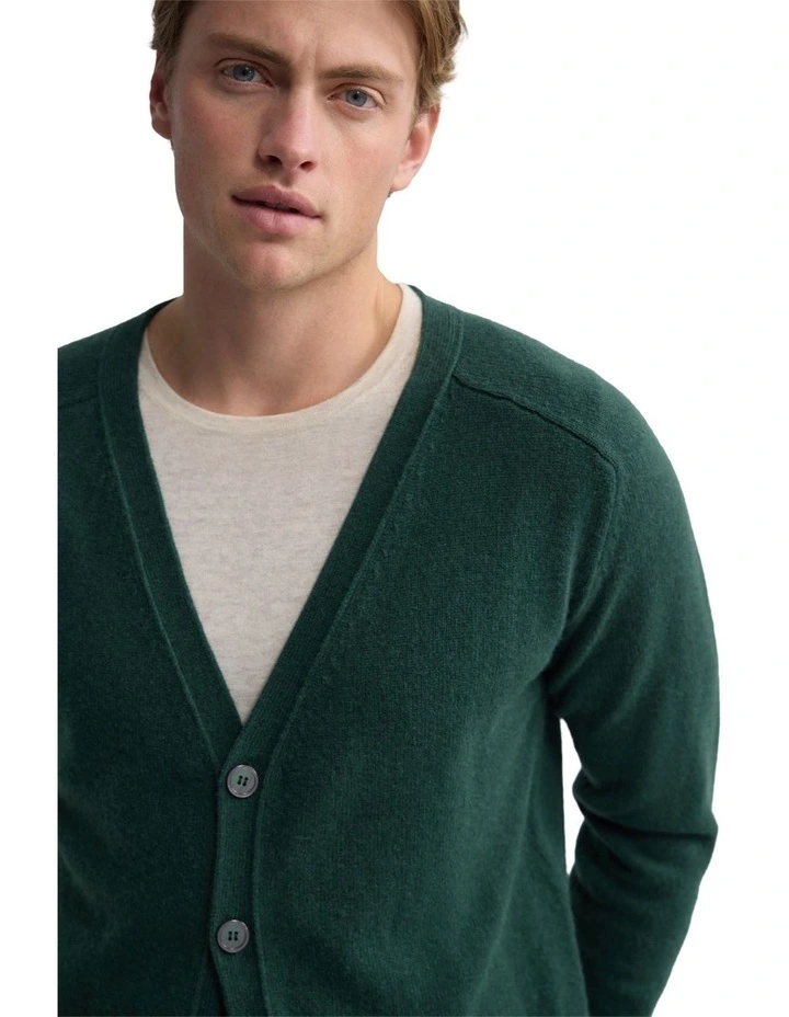 Benedict Wool Cardigan in Green image 5