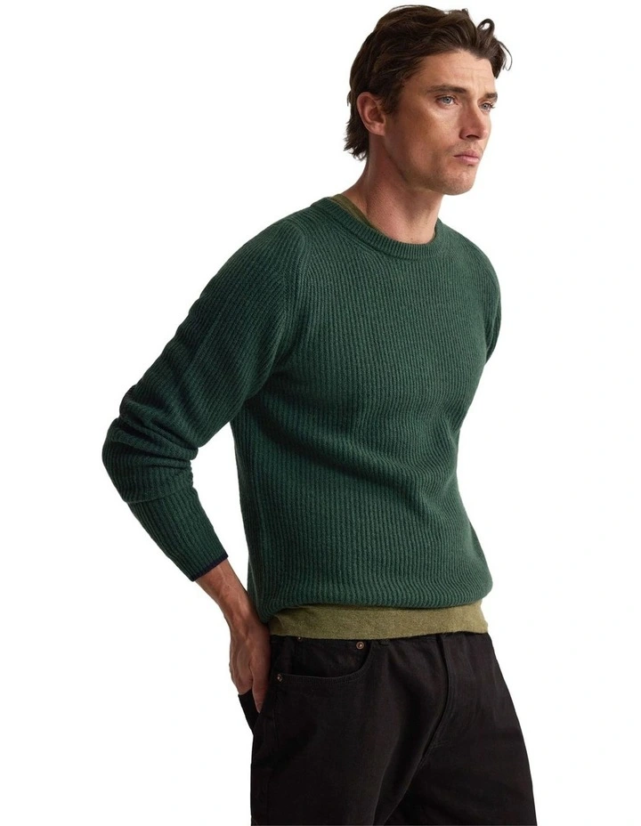 Cedar Wool Tipping Knit in Green image 3