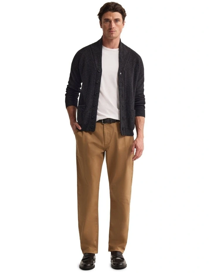 Caleb Wool Cardigan in Charcoal image 1