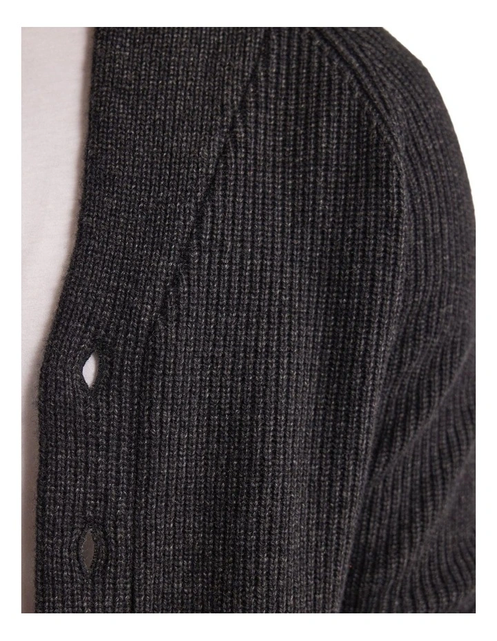 Caleb Wool Cardigan in Charcoal image 6