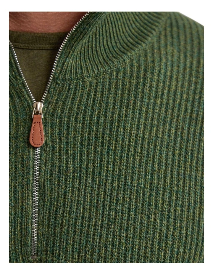Ryan Zip Neck Knit in Green image 6