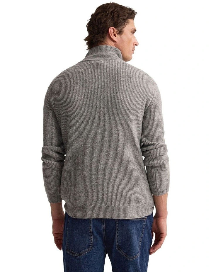 Ryan Zip Neck Knit in Grey image 2