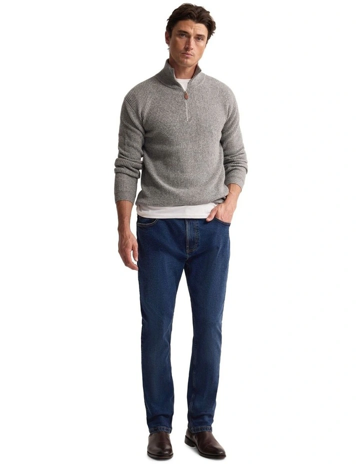 Ryan Zip Neck Knit in Grey image 5