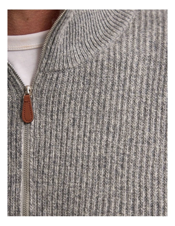 Ryan Zip Neck Knit in Grey image 6
