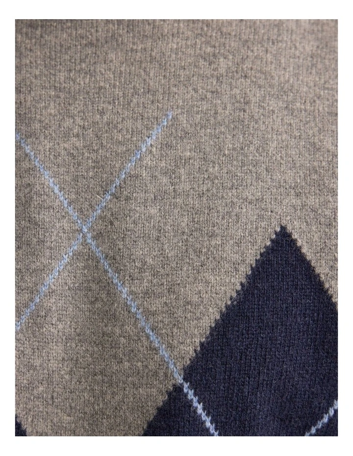 Anton Wool Argyle Crew Neck in Grey image 6