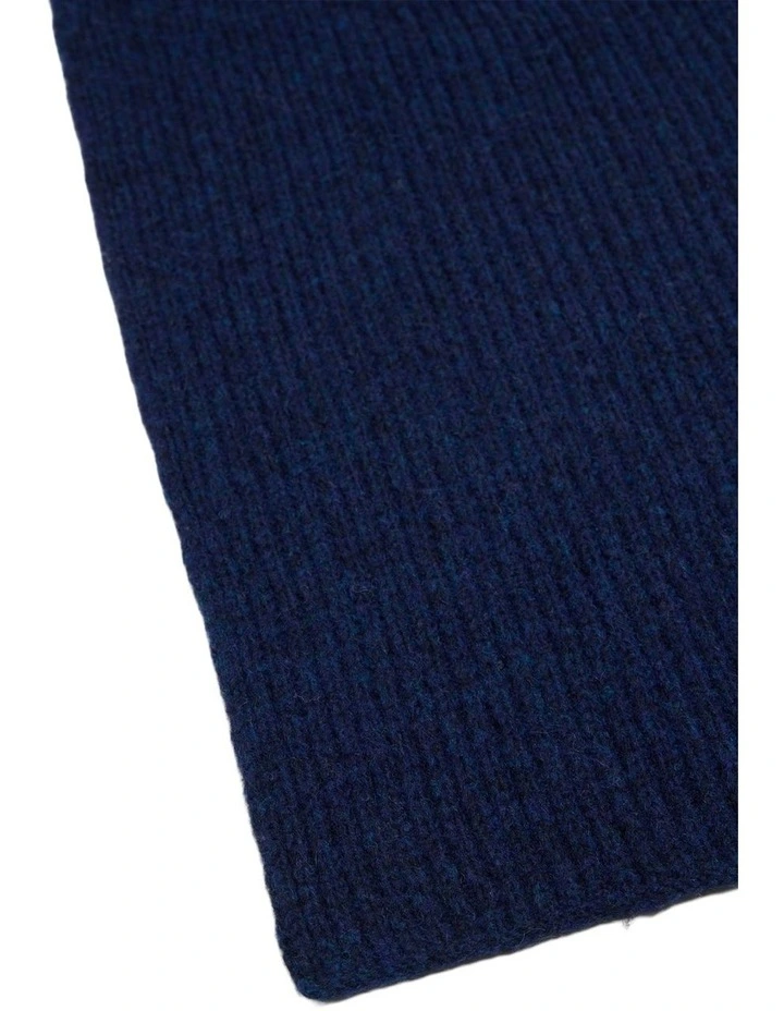 Phineas Rib Knit Scarf in Navy image 2