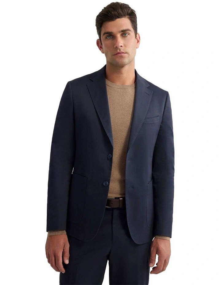 Wordsworth Cotton Blend Jacket in Navy image 1