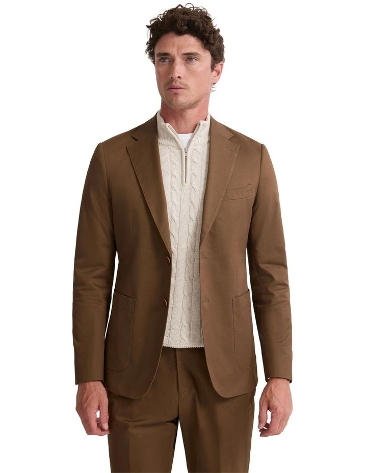 Wordsworth Cotton Blend Jacket in Bark image 1