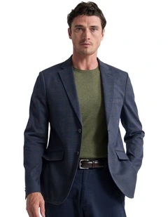 Milton Stretch Cotton Blazer in Navy