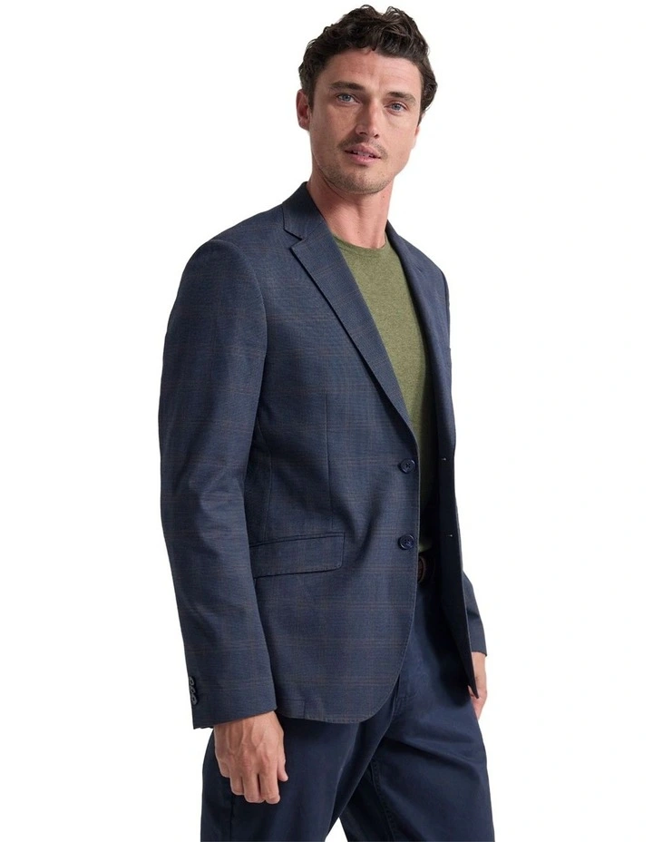 Milton Stretch Cotton Blazer in Navy image 2