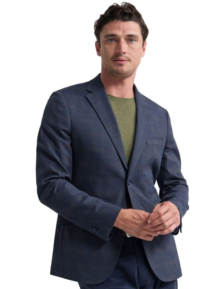Milton Stretch Cotton Blazer in Navy image 4