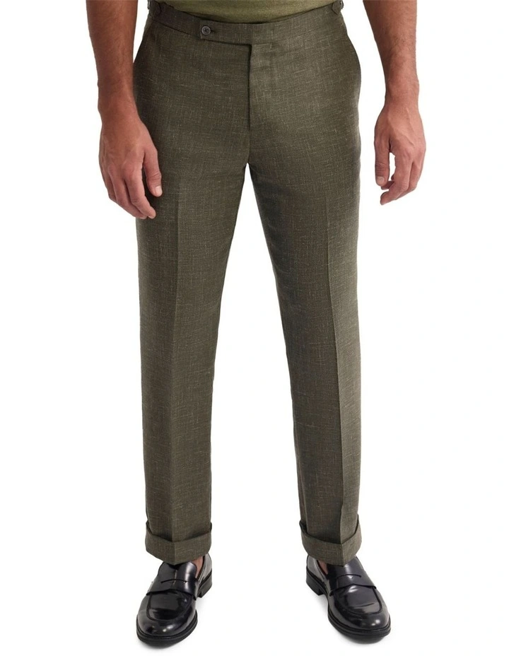 Wordsworth Wool Blend Trousers in Olive image 4