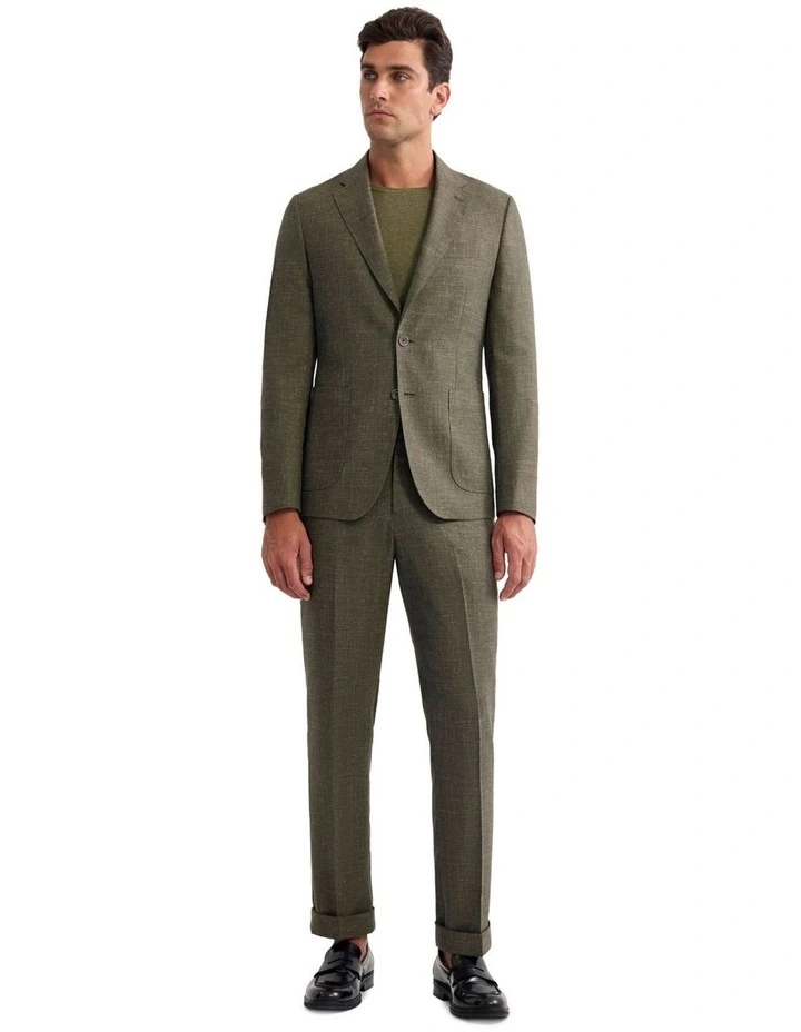 Wordsworth Wool Blend Trousers in Olive image 5