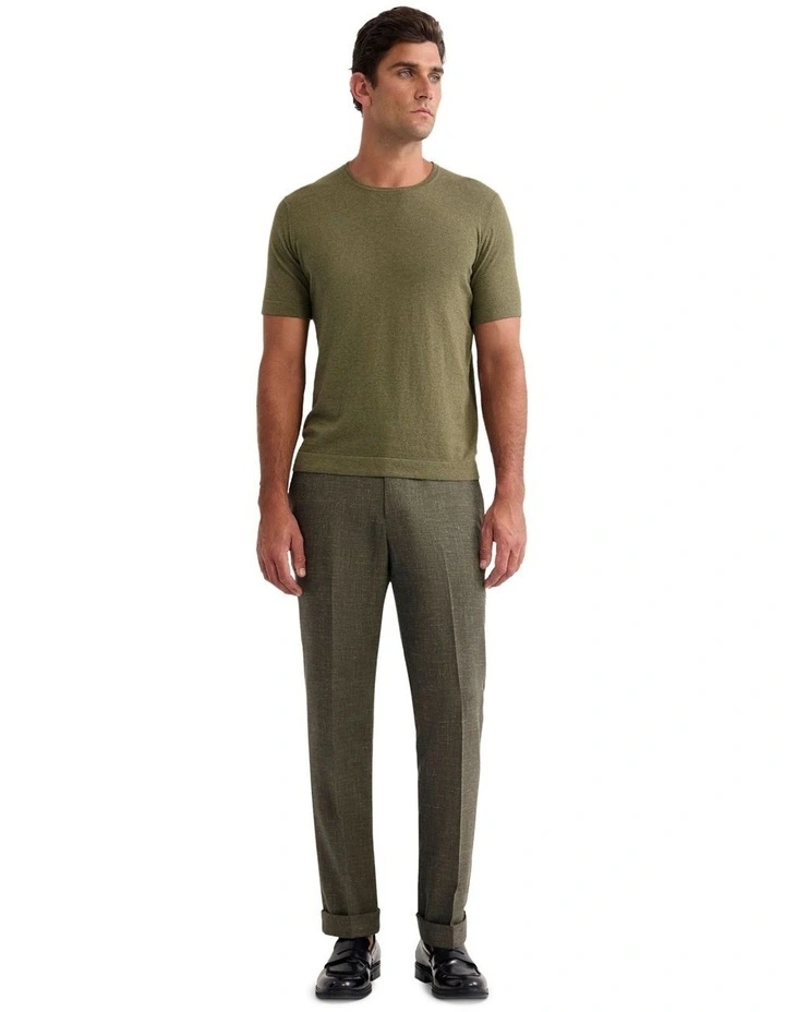 Wordsworth Wool Blend Trousers in Olive image 7