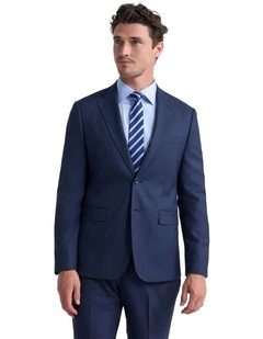 Byron Check Wool Suit Jacket in Blue