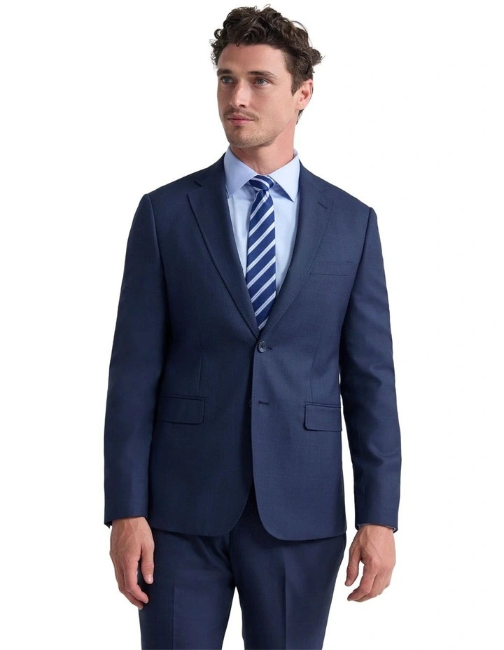 Byron Check Wool Suit Jacket in Blue image 1
