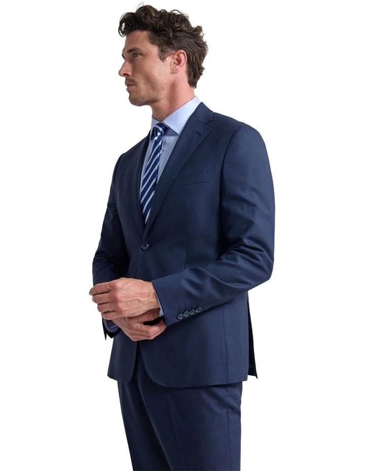 Byron Check Wool Suit Jacket in Blue image 3