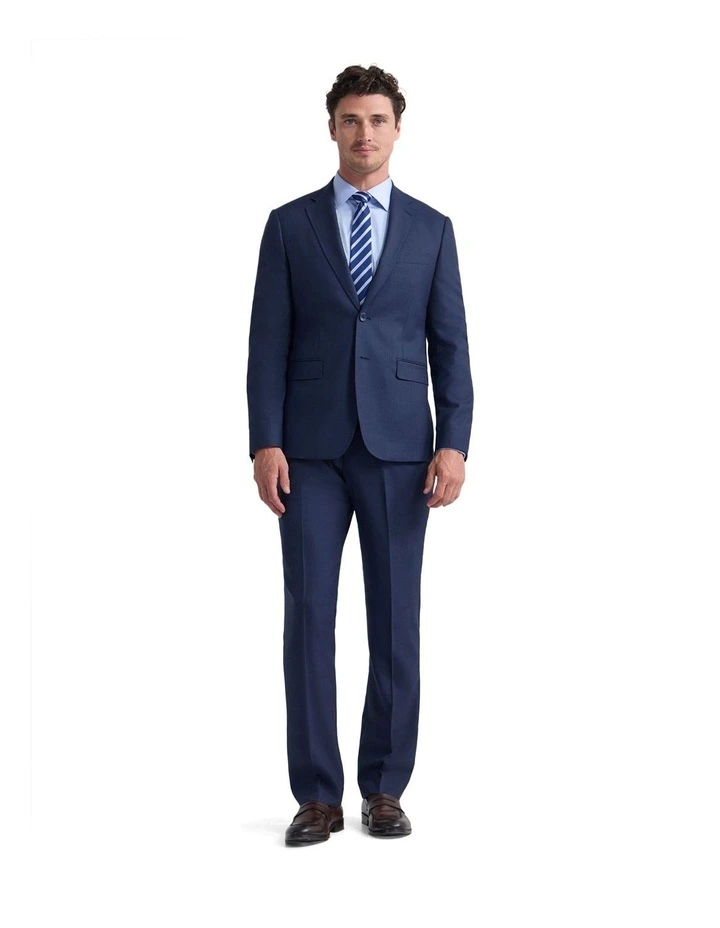Byron Check Wool Suit Jacket in Blue image 5