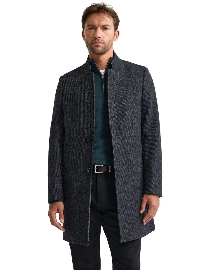 Austin Wool Rich Coat in Charcoal image 1