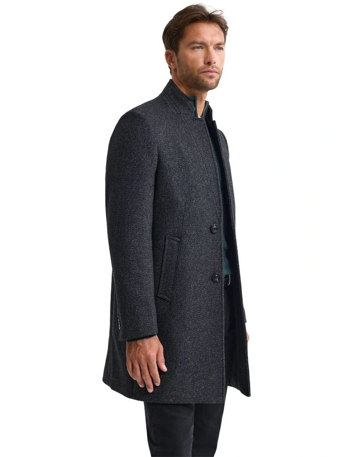 Austin Wool Rich Coat in Charcoal image 2