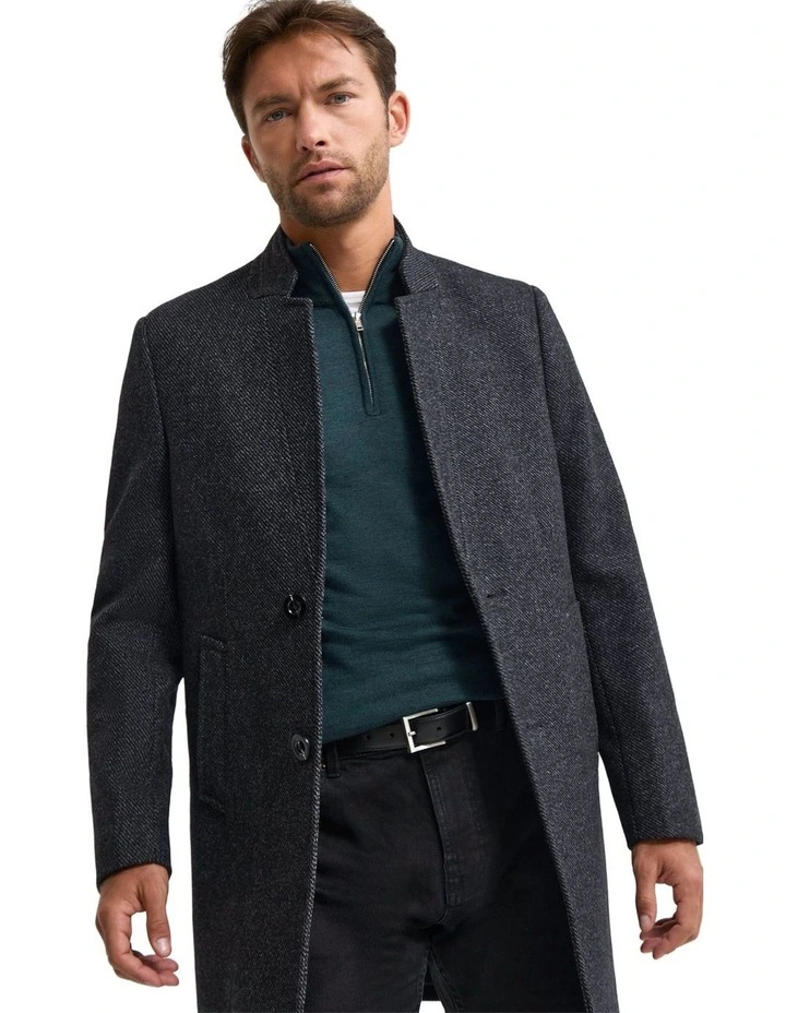 Austin Wool Rich Coat in Charcoal image 4