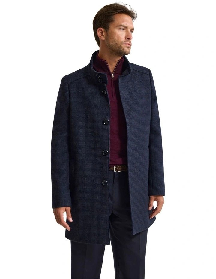 Dunbar Wool Rich Coat in Navy image 1