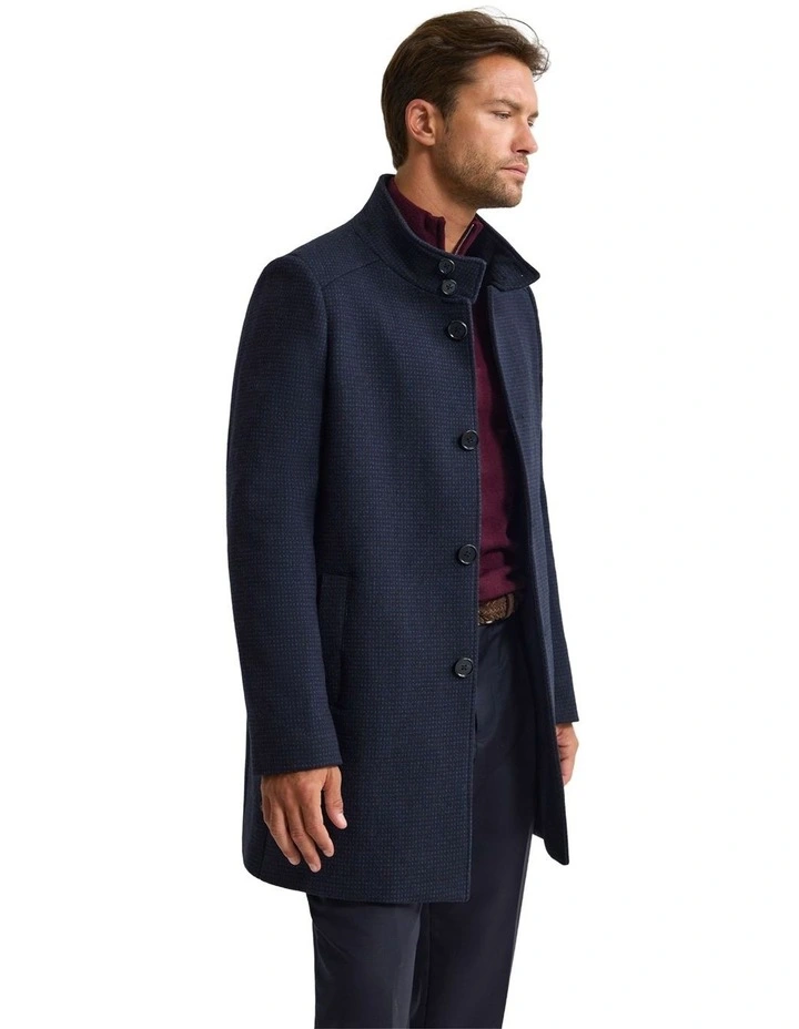 Dunbar Wool Rich Coat in Navy image 2