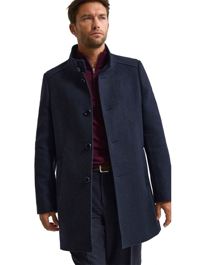 Dunbar Wool Rich Coat in Navy image 4