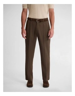 Hopkins Wool Suit Trousers in Chocolate