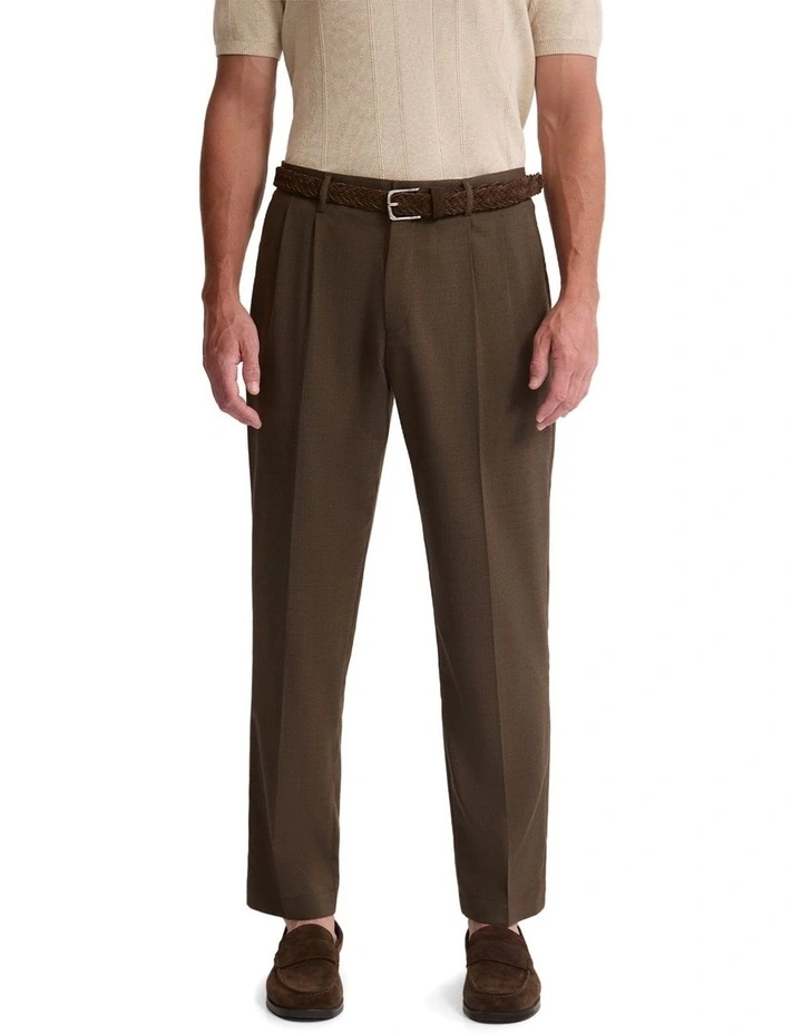 Hopkins Wool Suit Trousers in Chocolate image 1