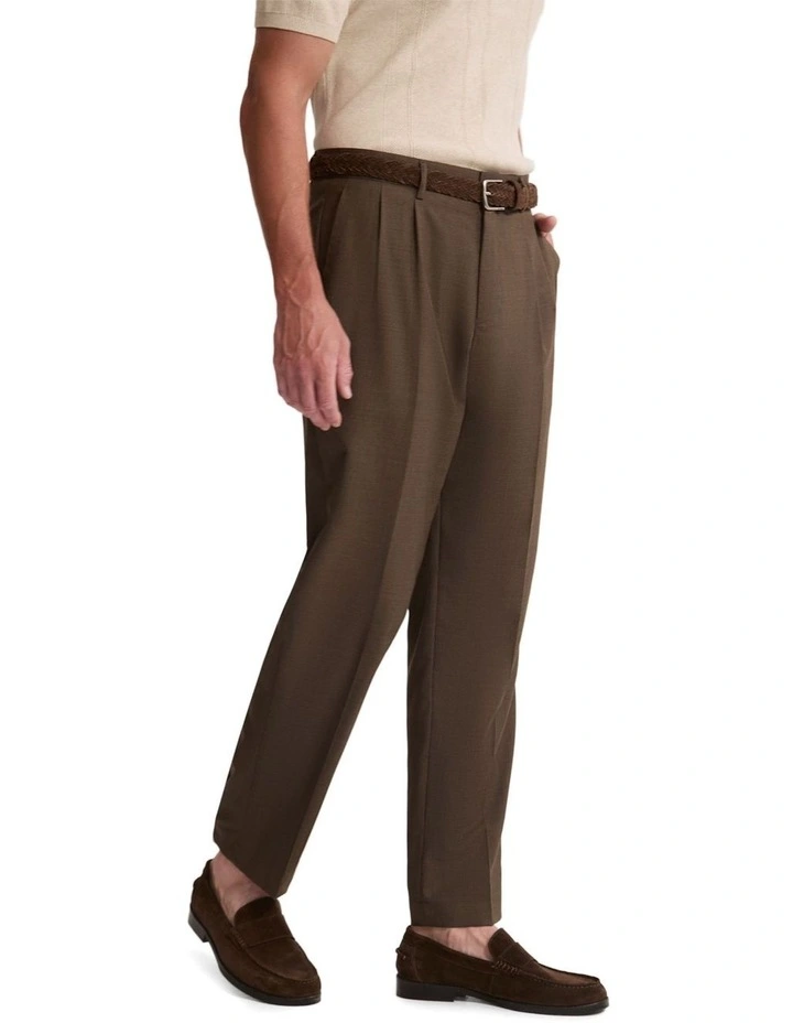 Hopkins Wool Suit Trousers in Chocolate image 3