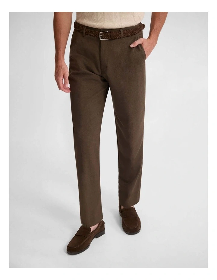 Hopkins Wool Suit Trousers in Chocolate image 4