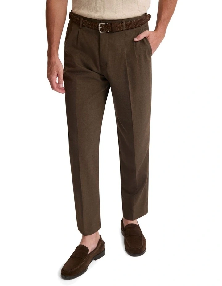 Hopkins Wool Suit Trousers in Chocolate image 4