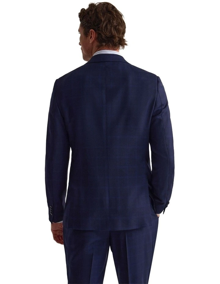 Hardy Double Breast Check Jacket in Navy image 3