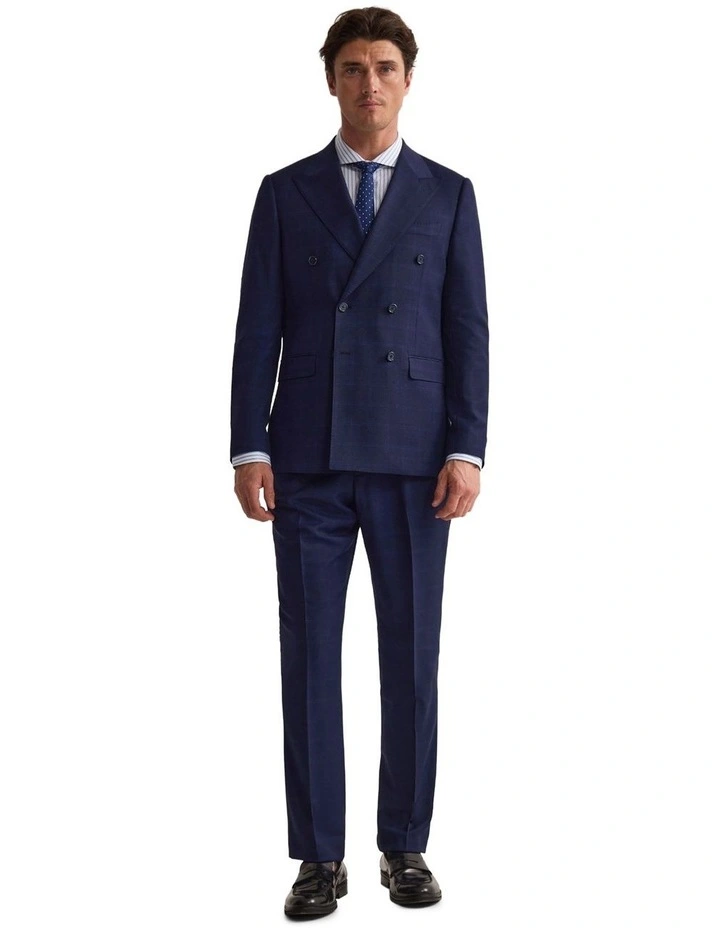 Hardy Check Suit Trousers in Navy image 5