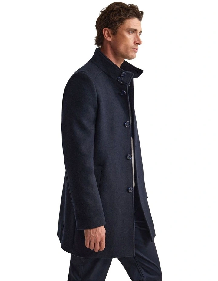 Dunbar Wool Rich Coat in Navy image 3