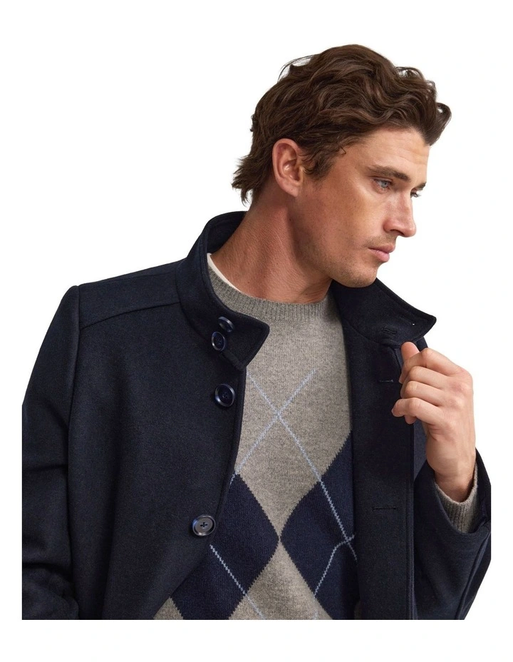 Dunbar Wool Rich Coat in Navy image 4